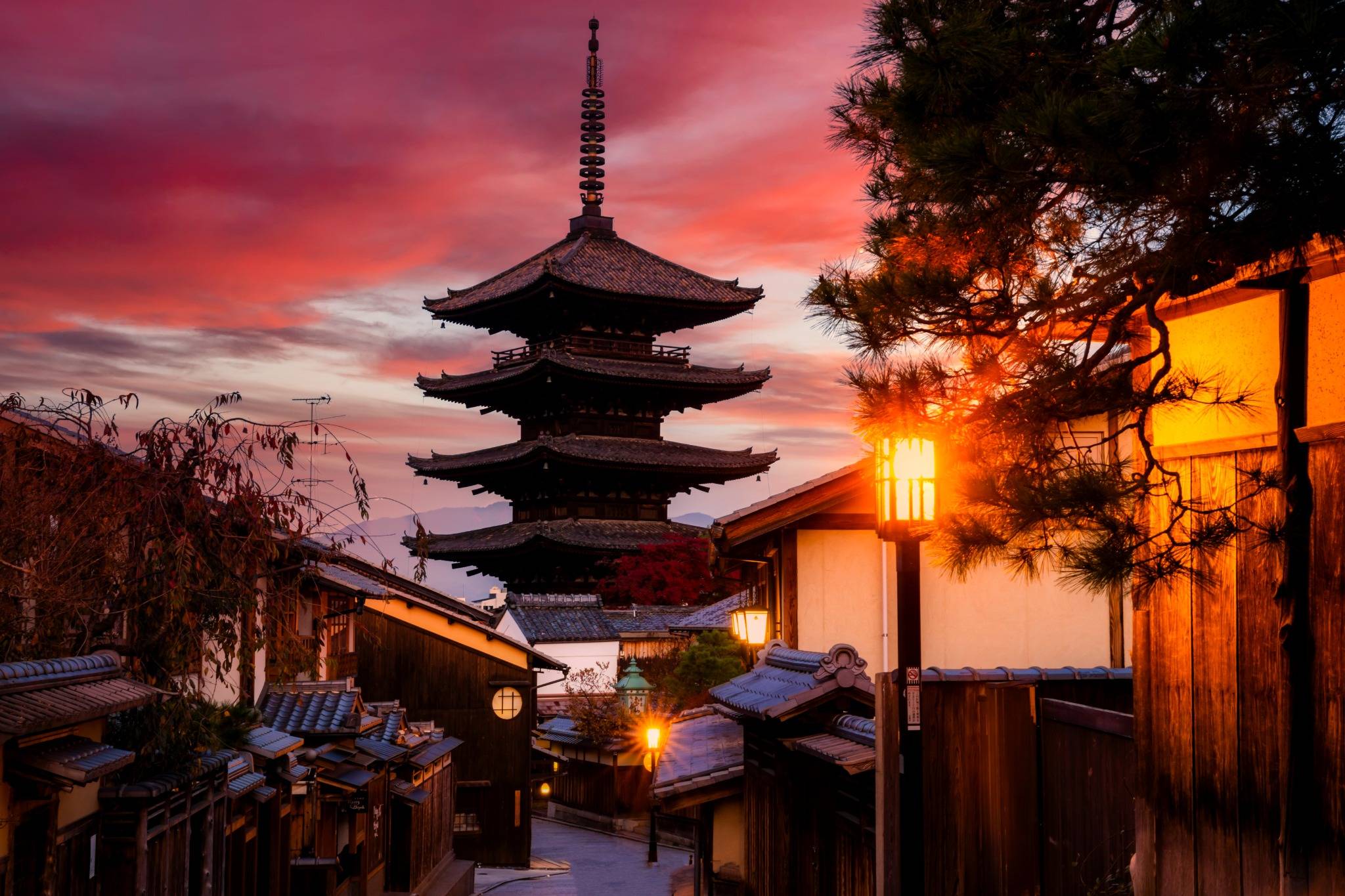 Kyoto in autumn along the Kamo River