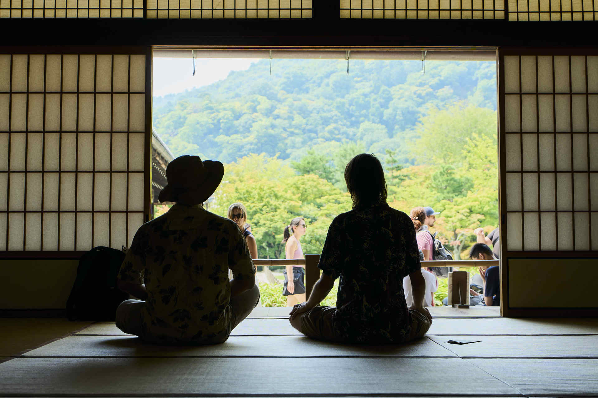 Quiet Kyoto seen from a tatami room
